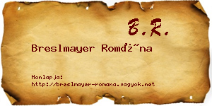 Breslmayer Romána névjegykártya